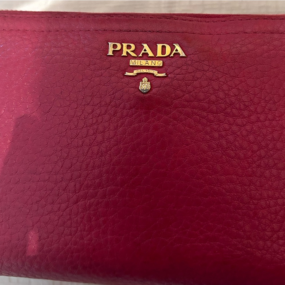 EUC Prada Milano Pink Long Zip Round Wallet - Picture 3 of 12